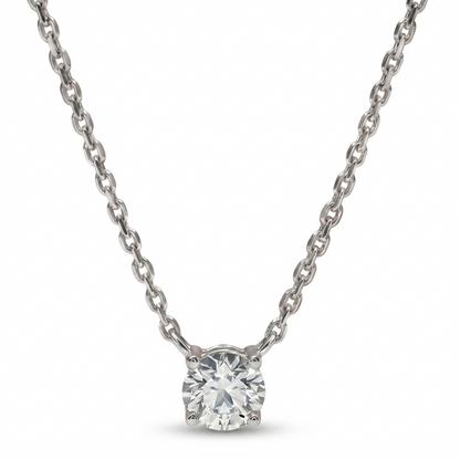 Classic Solitaire Moissanite Necklace – 1.0ct