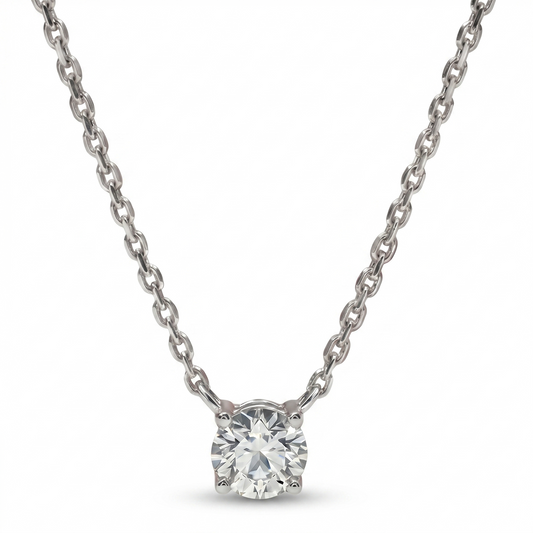 Classic Solitaire Moissanite Necklace – 1.0ct