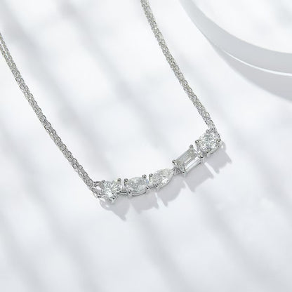 2.50ct Mixed Cut Moissanite Station Necklace
