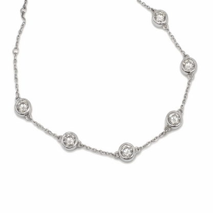 Six stone bezel moissanite bracelet – moissanite tennis bracelet sterling silver – Mara & Co UK