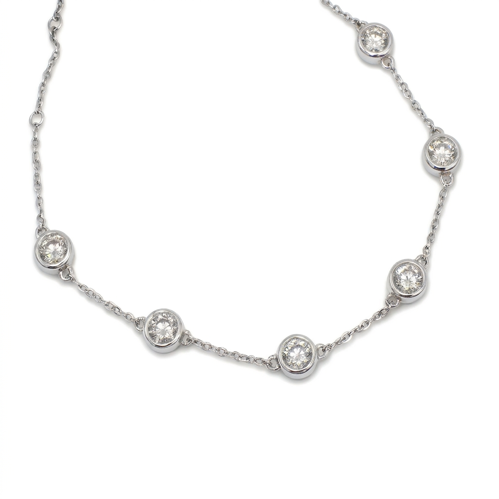 Six Stone Bezel Moissanite Bracelet