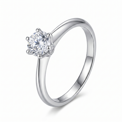 Classic Solitaire 6 prong Moissanite Ring – 0.5ct