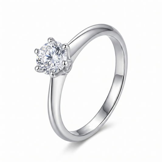Classic Solitaire 6 prong Moissanite Ring – 0.5ct
