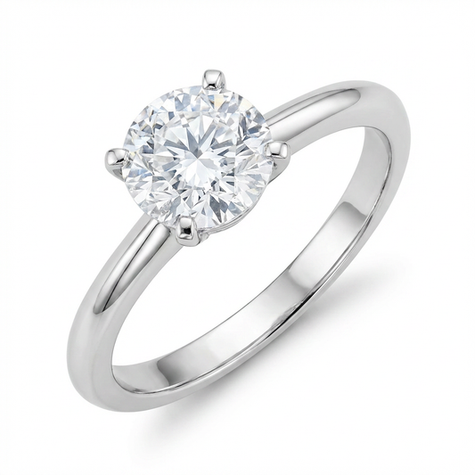 Lab Diamond Solitaire Engagement Ring – 2.0ct DEF VS, 18K White Gold, IGI Certified