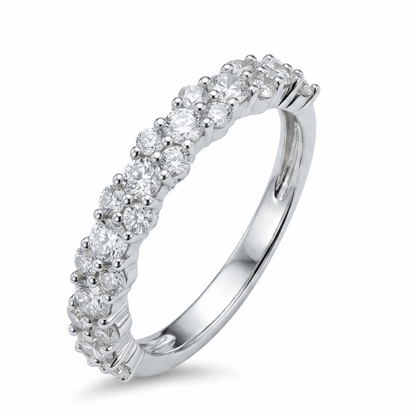 Cluster of Stars Half Eternity Band – White Gold Plated