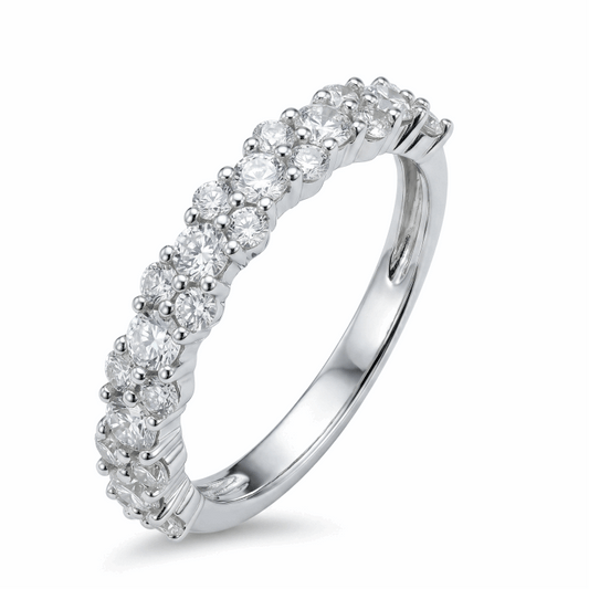 Cluster of Stars Half Eternity Band – White Gold Plated