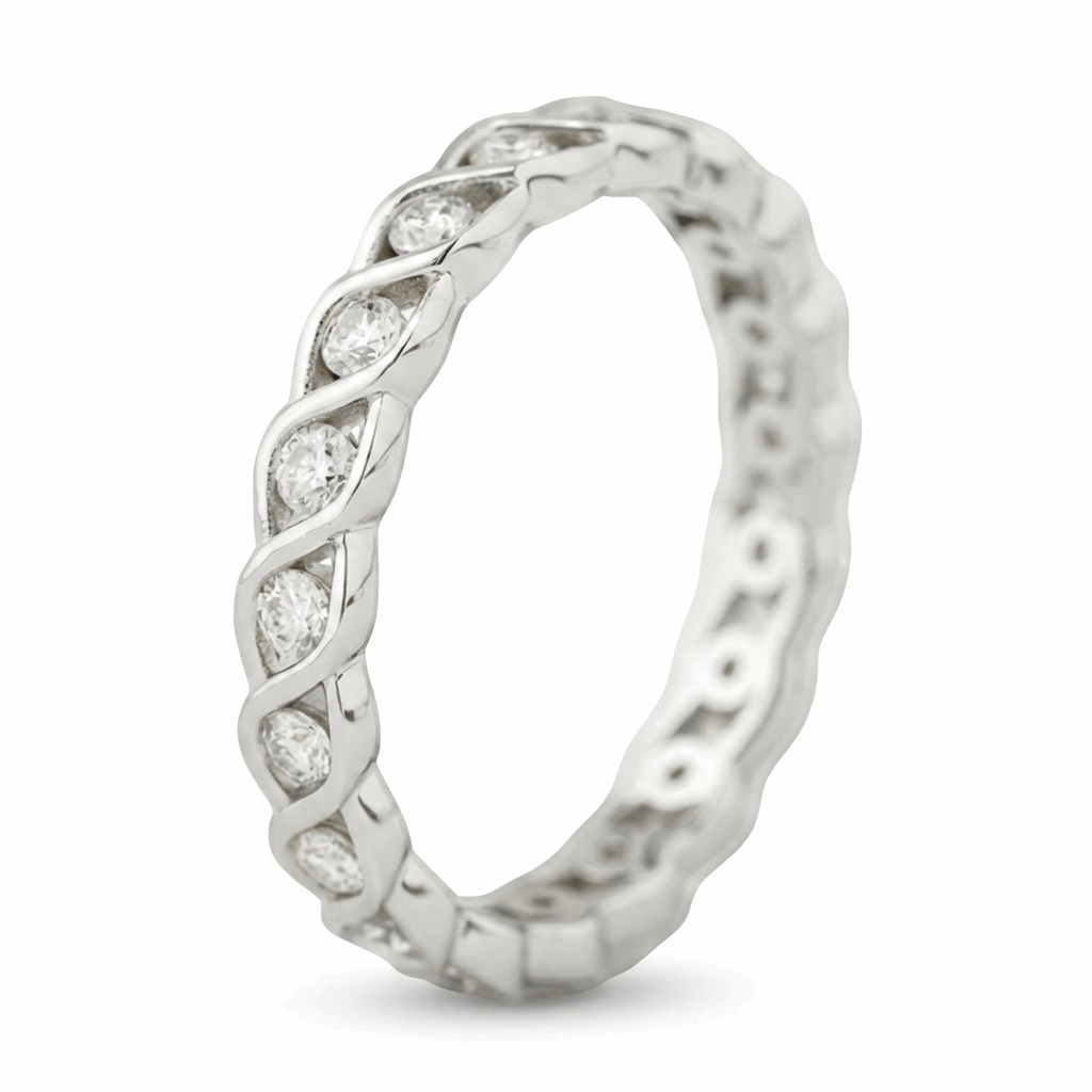 Twist Eternity Moissanite Band