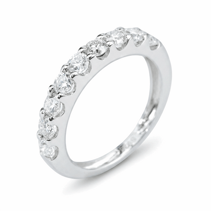Moissanite Pavé Half Eternity Band – 9 x 2.7mm DEF, Sterling Silver