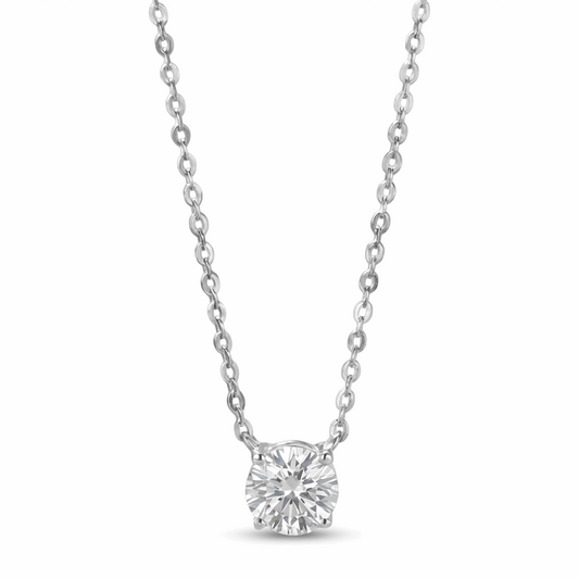 Classic Lab-Grown Diamond Solitaire Necklace – 0.54ct, 18K White Gold