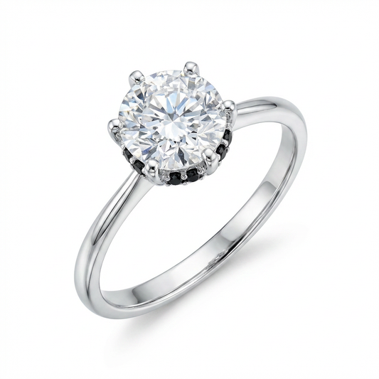 Classic Solitaire 6 prong Moissanite Ring – 0.5ct