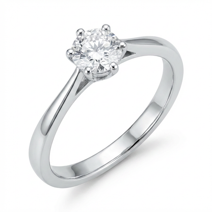 Cathedral Solitaire Moissanite Ring – 0.5ct