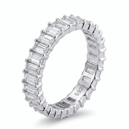 Emerald Cut “Eternity” Moissanite Band – 5.6ct Total, DEF