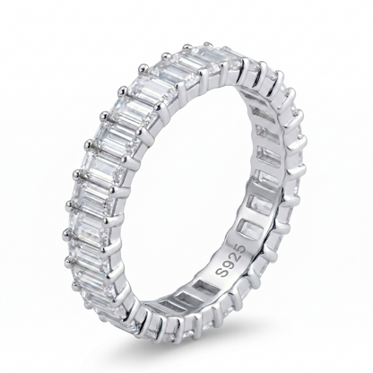 Emerald Cut “Eternity” Moissanite Band – 5.6ct Total, DEF