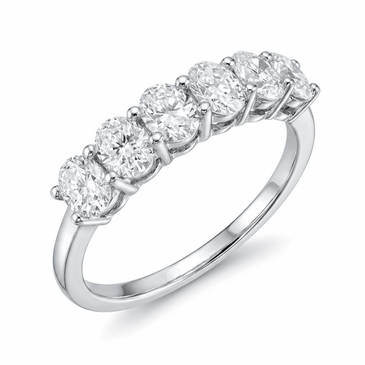 Moissanite Half Eternity Ring