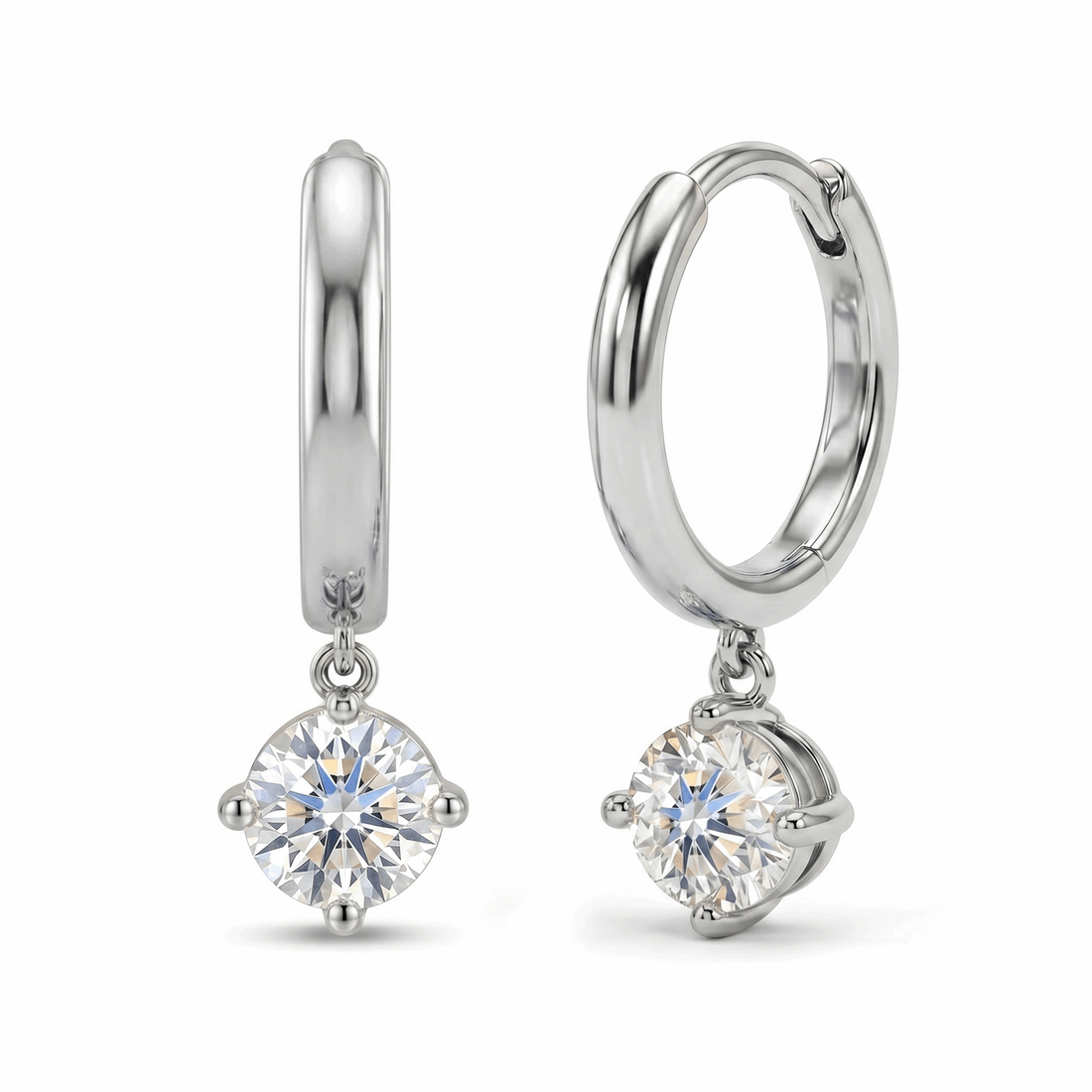 Solitaire Huggie Earrings