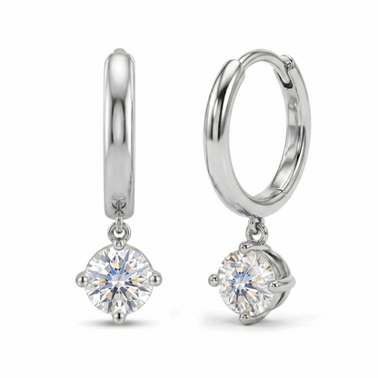 Solitaire Huggie Earrings