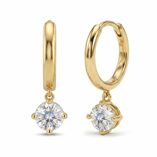 Solitaire Huggie Earrings