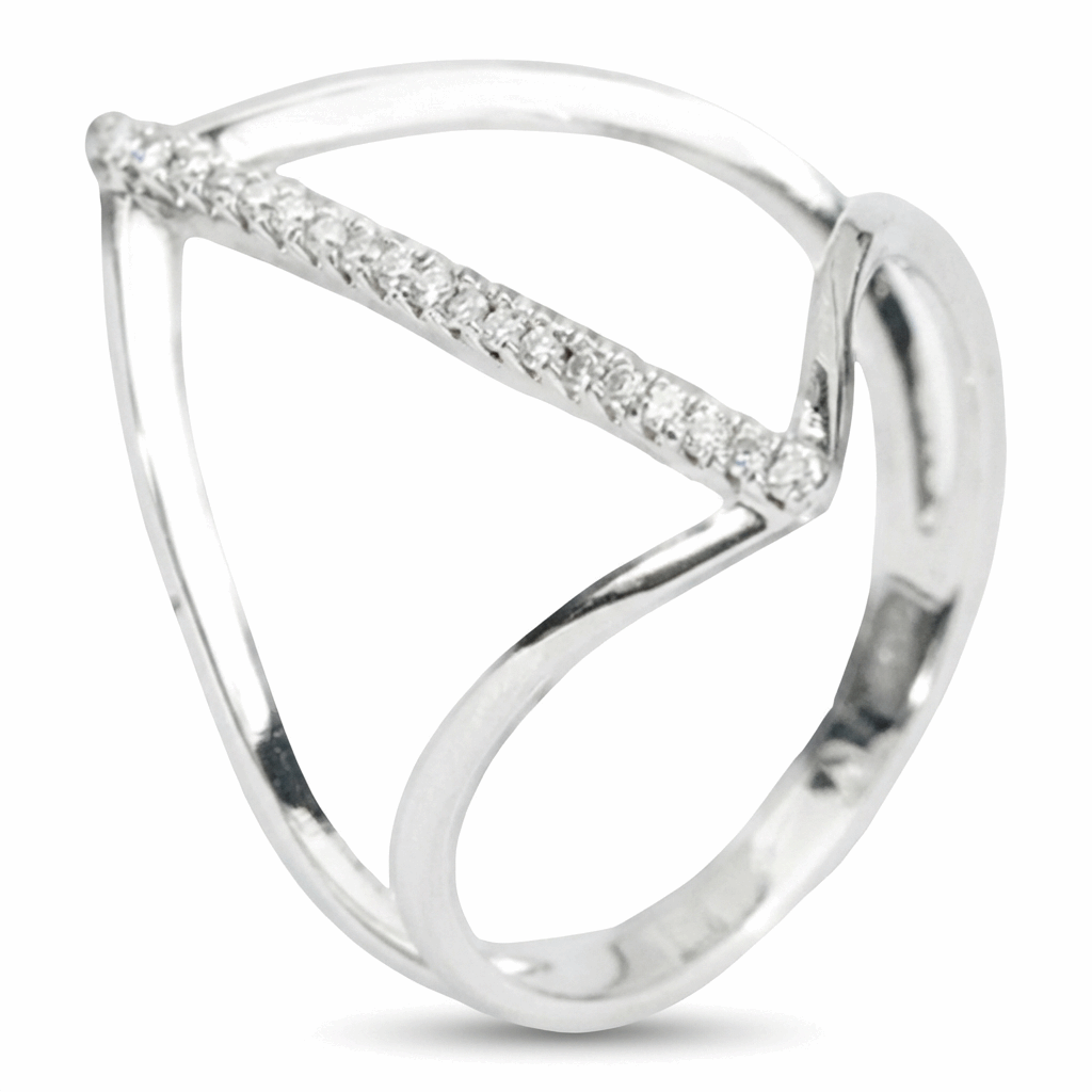 Open Heart Moissanite Band – 0.10ct Total DEF, Sterling Silver