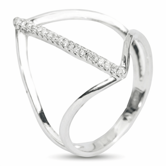 Open Heart Moissanite Band – 0.10ct Total DEF, Sterling Silver
