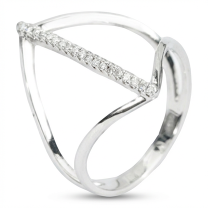 Open Heart Moissanite Band – 0.10ct Total DEF, Sterling Silver