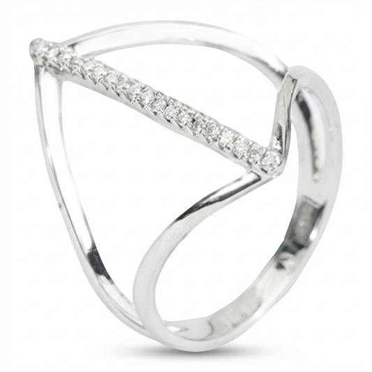 Open Heart Moissanite Band – 0.10ct Total DEF, Sterling Silver