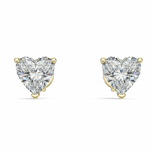 Heart-Shaped Lab-Grown Diamond Stud Earrings