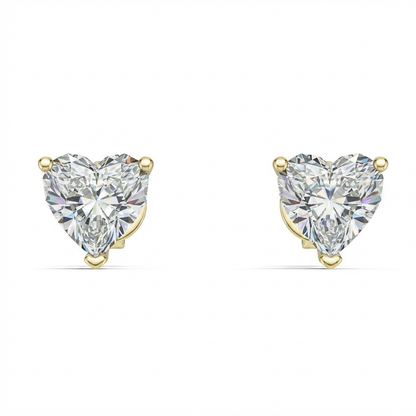Heart-Shaped Lab-Grown Diamond Stud Earrings