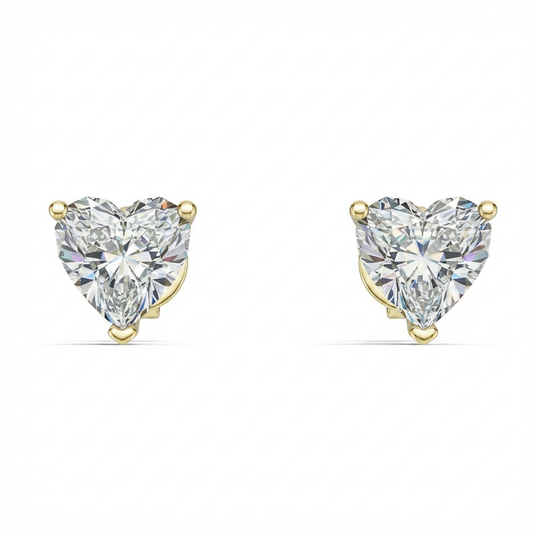 Heart-Shaped Lab-Grown Diamond Stud Earrings