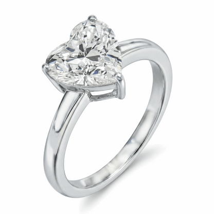 Heart lab diamond ring 3.01ct – lab-grown diamond heart ring 14K white gold – Mara & Co UK