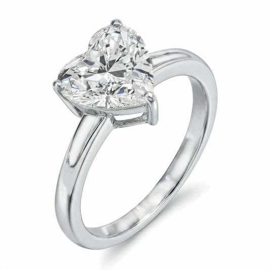 Heart lab diamond ring 3.01ct – lab-grown diamond heart ring 14K white gold – Mara & Co UK