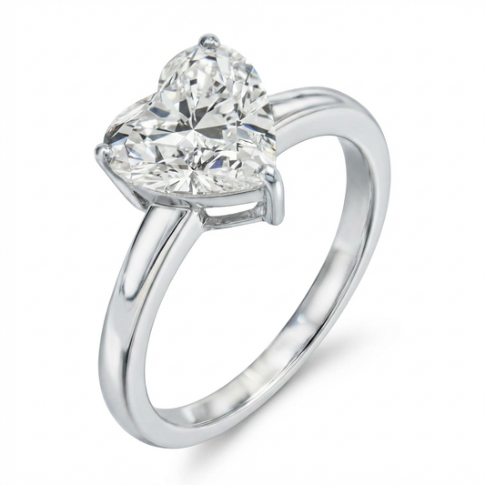 Heart Lab Diamond Ring – 3.01ct, 14K White Gold