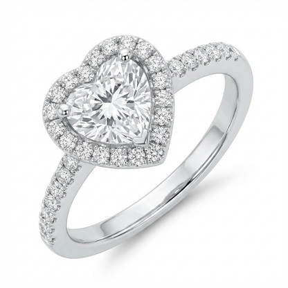 Heart-Shaped Moissanite Ring with Heart Halo – 1.2ct