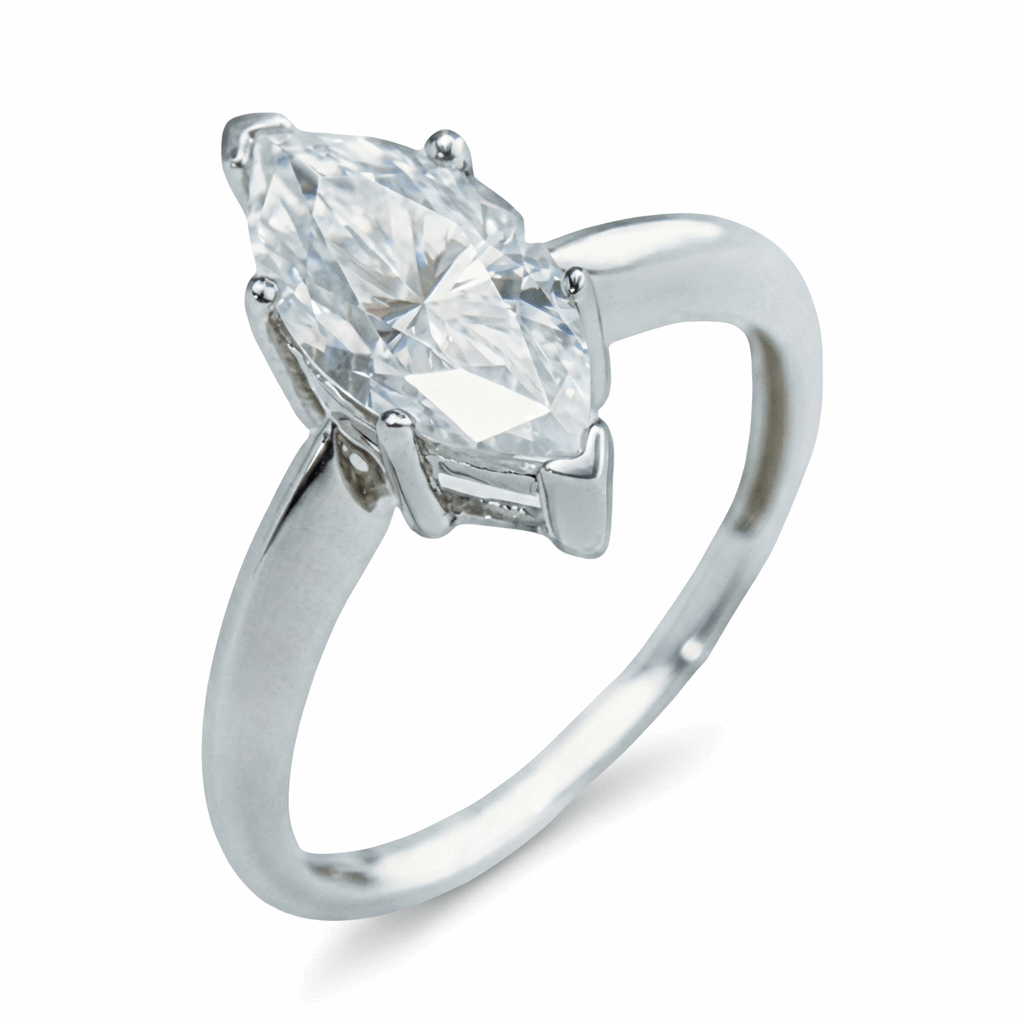 Moissanite Marquise Solitaire Ring