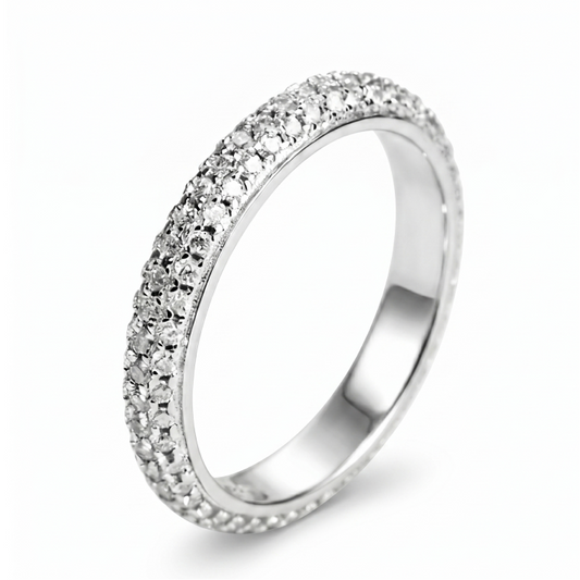 Micro Pavé Moissanite Band – 0.864ct, DEF, White Gold Plated 925