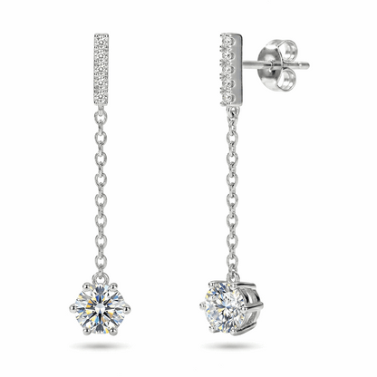 Moissanite Drop Chain Earrings