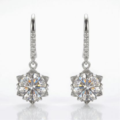 Heart-Prong Drop Hook Earrings