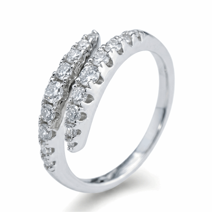 Open Front Moissanite Wrap Ring