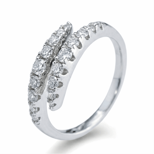 Open Front Moissanite Wrap Ring