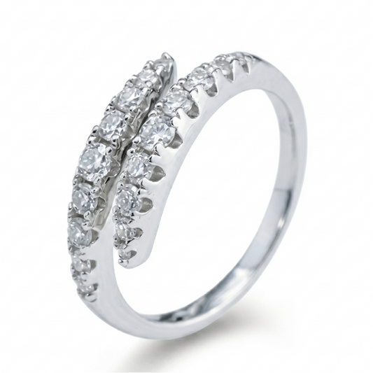 Open Front Moissanite Wrap Ring