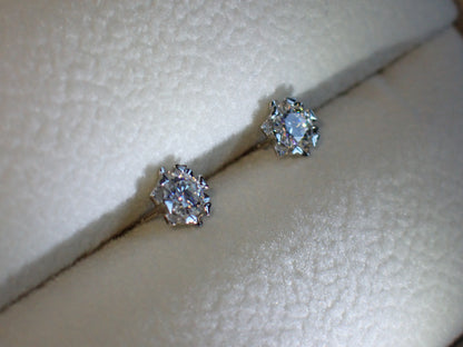 Moissanite Heart-Prong Solitaire Stud Earrings – DEF, Sterling Silver