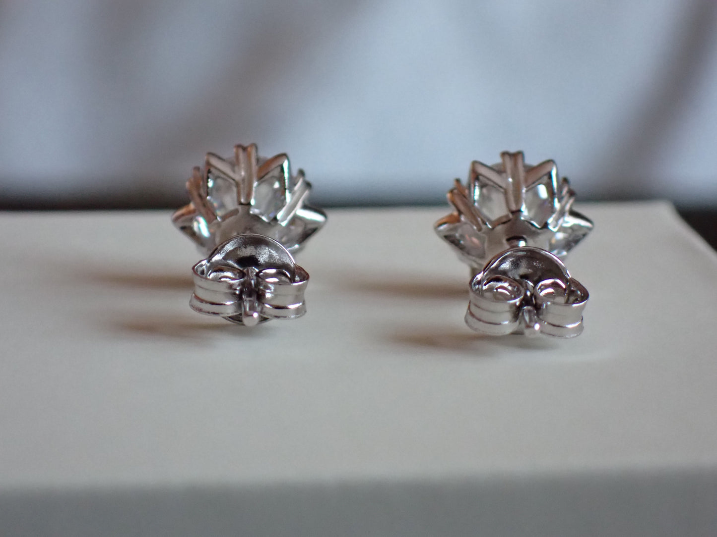 Moissanite Heart-Prong Solitaire Stud Earrings – DEF, Sterling Silver