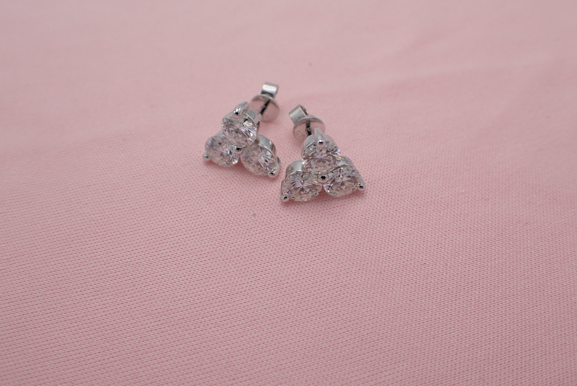 Three Stone Cluster Studs - 3.00ct Total -  Mara & Co UK