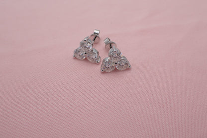 Three Stone Cluster Studs - 3.00ct Total -  Mara & Co UK