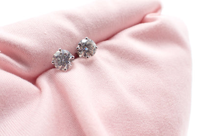 Classic Solitaire  moissanite  Stud Earrings - 4 Prong Setting -  Mara & Co UK