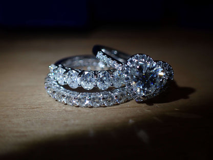 Moissanite Half Eternity Ring – 1.05ct, Sterling Silver -  Mara & Co UK