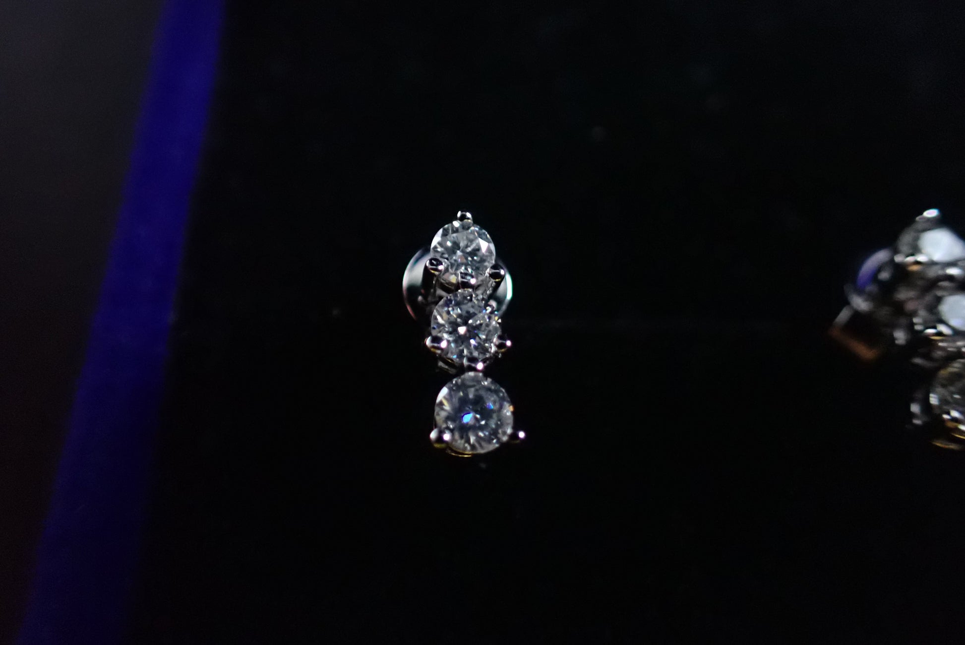 Graduated Three-Stone Moissanite Stud Earrings – 1.0ct per Set -  Mara & Co UK