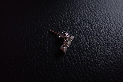 Graduated Three-Stone Moissanite Stud Earrings – 1.0ct per Set -  Mara & Co UK