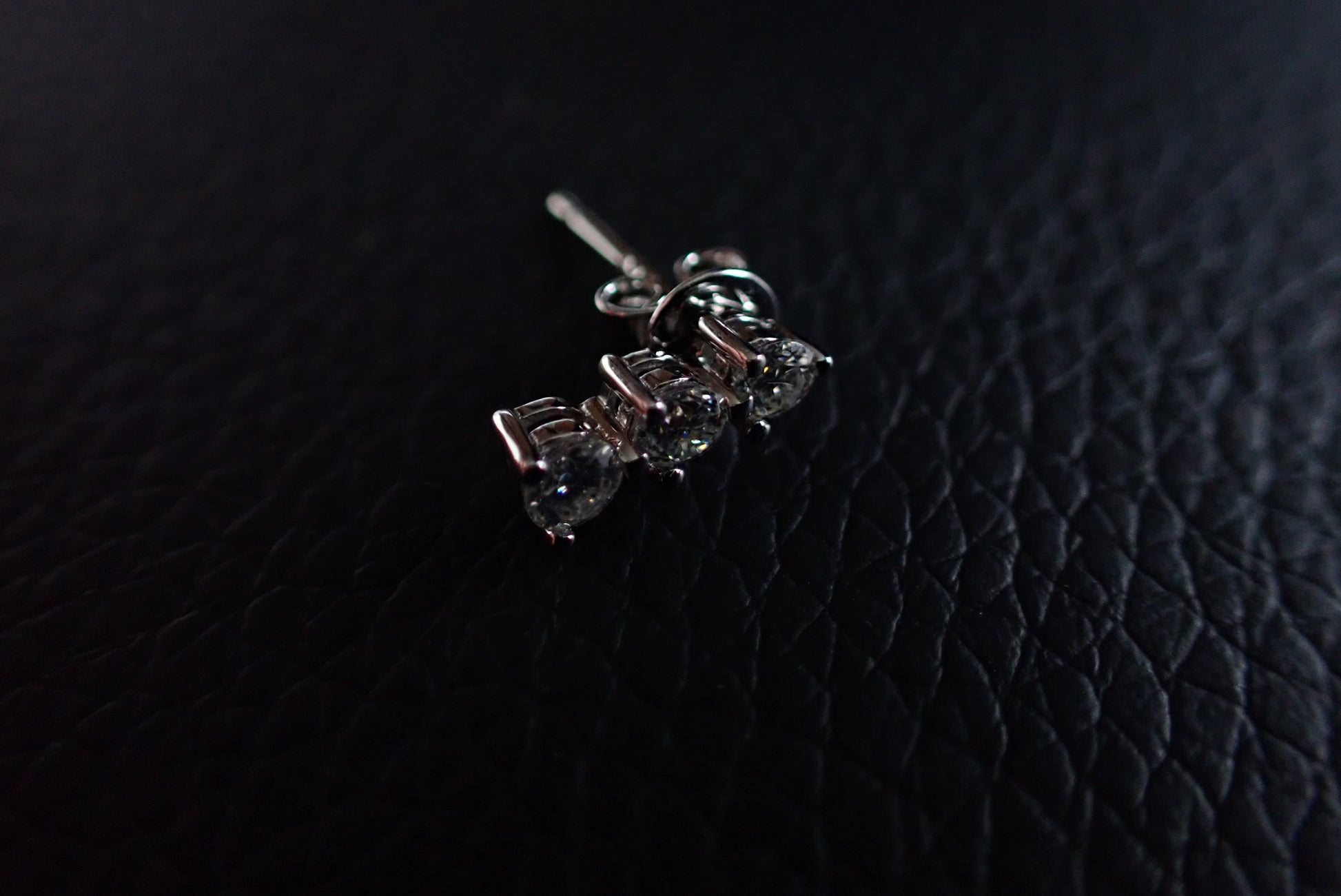 Graduated Three-Stone Moissanite Stud Earrings – 1.0ct per Set -  Mara & Co UK