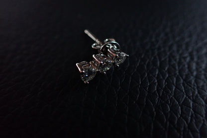 Graduated Three-Stone Moissanite Stud Earrings – 1.0ct per Set -  Mara & Co UK