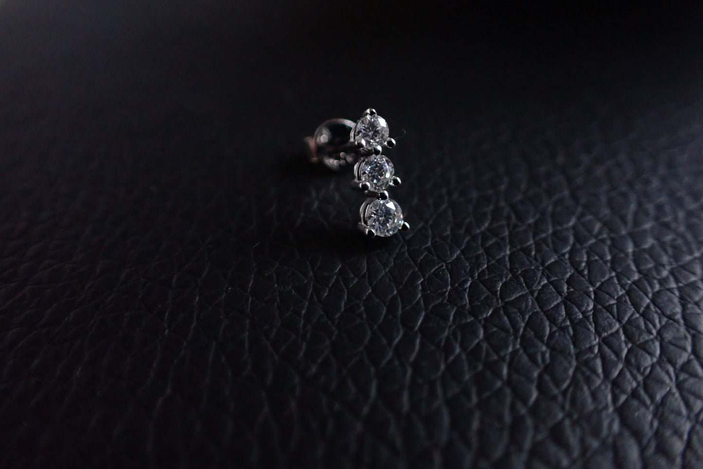 Graduated Three-Stone Moissanite Stud Earrings – 1.0ct per Set -  Mara & Co UK